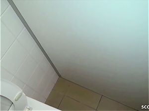 CAUGHT AND SPY GERMAN college teens ravage ON rest room AT college