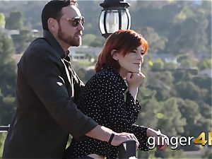 ginger-haired female is taken to her lovers palace to get humped rock hard and deep